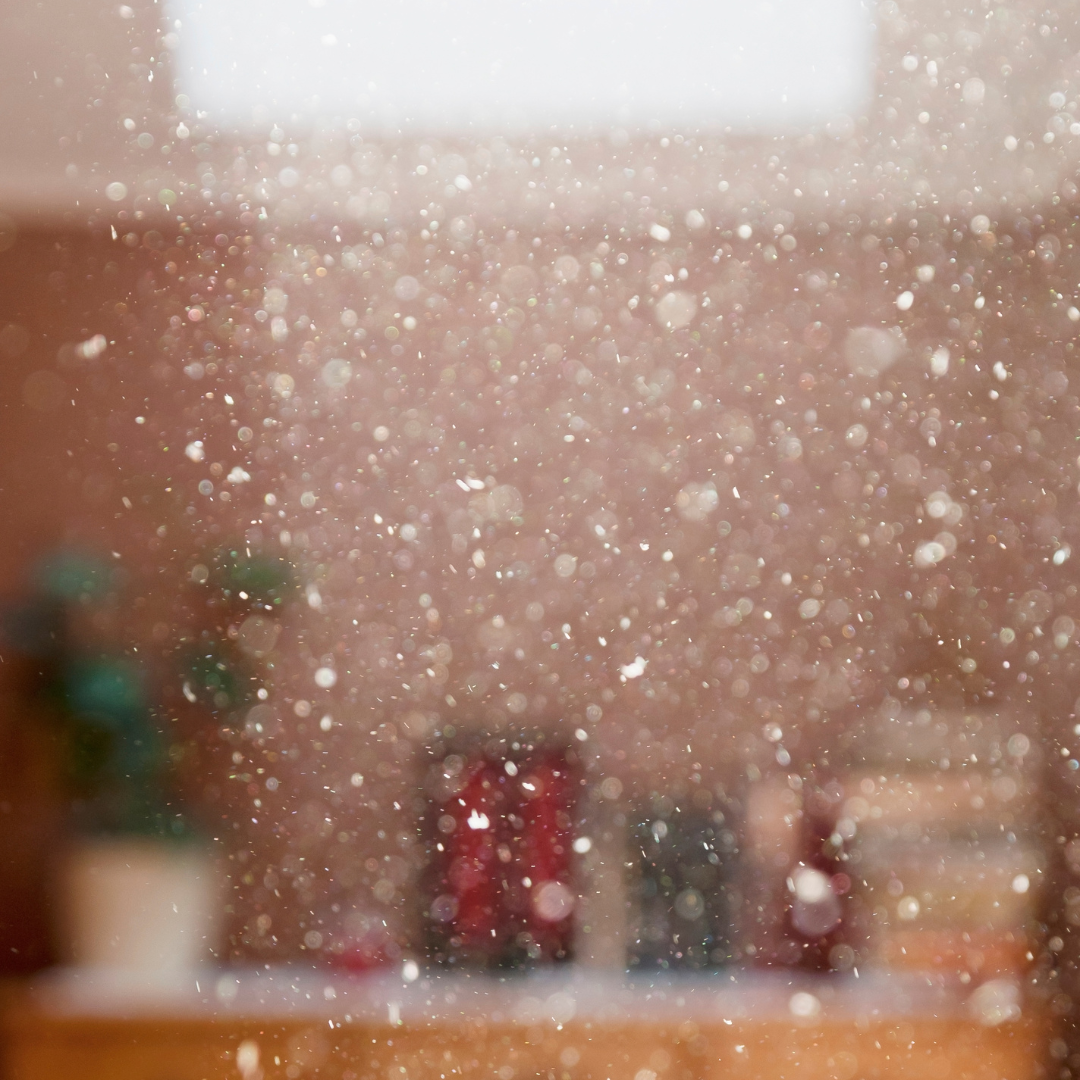 dusty-home Dust particles float in the air